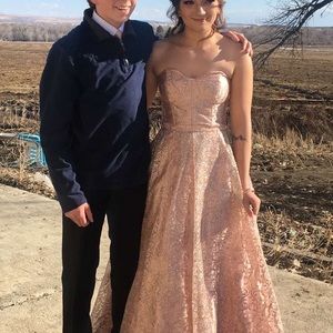 Beautiful rose gold prom dress